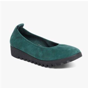 Aetrex Brianna Ballet Flat Dark Teal Suede Shoe Women's Size 9 NWT